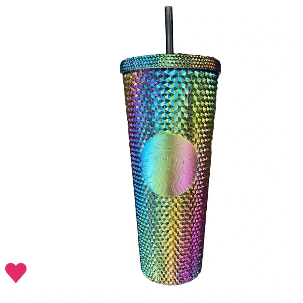 Satrbucks Limited Edition Studded Oil slick Rainbow Iridescent Tumbler